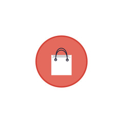 Illustration icons basket in circle on flat design