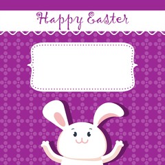 easter card bunny lilac