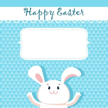 easter card bunny light blue