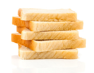 Toaster bread on white background