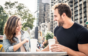 Couple in a bar outdoors