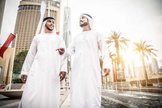 Arabian men in the Emirates