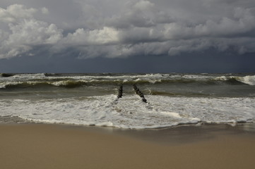 Chlopy City in Poland. View on the sea from beach side. Polish Baltic Sea 2013