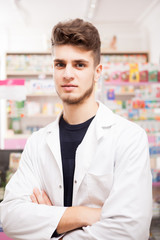 Fototapeta premium Doctor in front of his desk at work