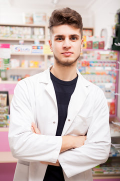 Pharmacist man at work