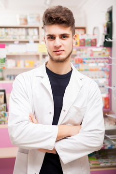 Pharmacist man at work