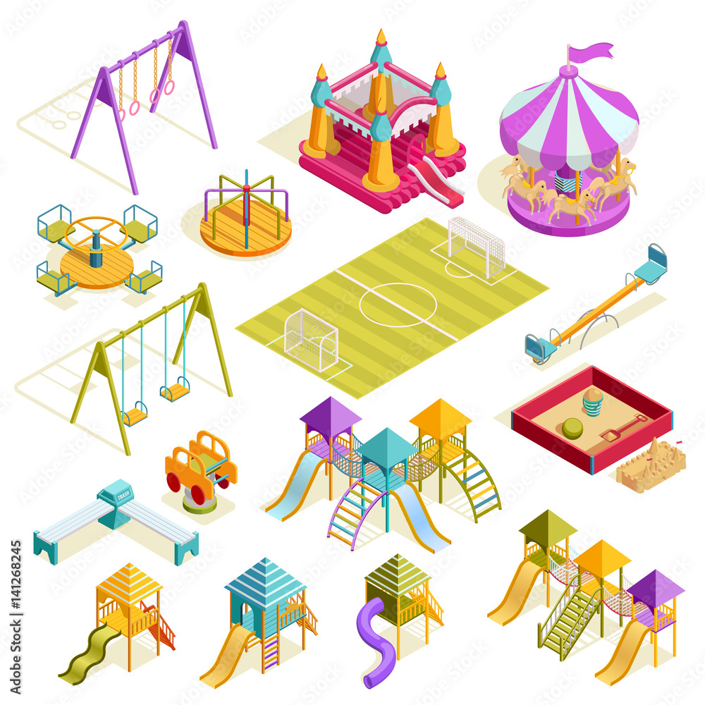 Canvas Prints Playground Isometric Collection