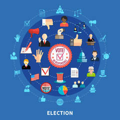 Online Voting Circular Icons Set