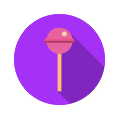 lollipop icon in flat style with long shadow, isolated vector illustration