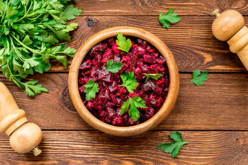 Healthy vegetable salad with beetroot