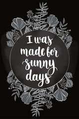 Handwritten vintage lettering spring quote.