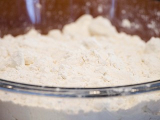 Closeup of Flour in a Mixing Bowl