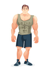 Cartoon bodybuilder.