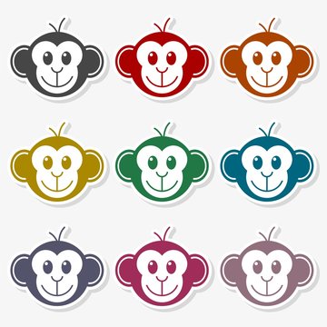 Monkey face icon - Illustration