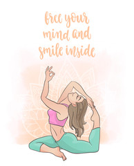 Young woman in yoga pose