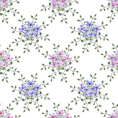 Vintage seamless  pattern with cute delicate flowers. Hand-drawn floral background for textile, cover, wallpaper, gift packaging, printing, scrapbooking.Romantic design for calico.