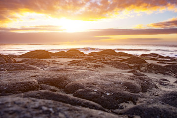 Obraz premium Sunset or sunrise on sea