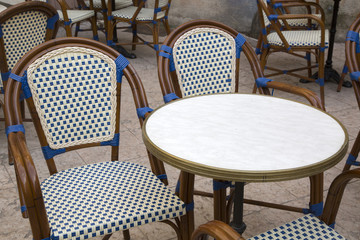 Cafe Table and Chairs, France