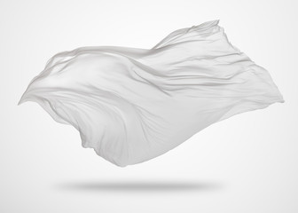 Smooth elegant white cloth on gray background