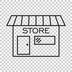 Store icon vector illustration in flat style. Shop symbol.