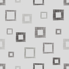 Seamless vector geometrical pattern with rhombus, squares, rectangles endless background with hand drawn textured geometric figures. Pastel Graphic illustration Template for wrapping, web backgrounds