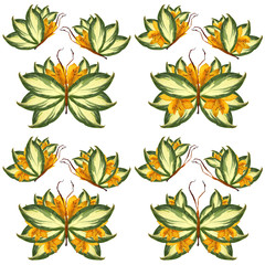 Obraz premium floral butterfly made of lily petals leaves and flowers