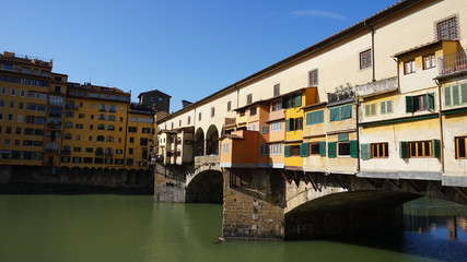 Beautiful view of Ponte Vecchio old bridge, Florence