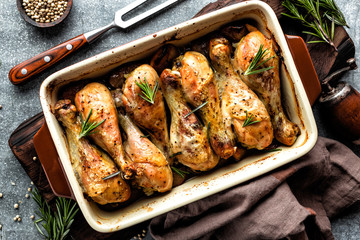 Baked chicken drumsticks in the oven - 141276452