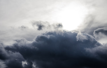 Naklejka na ściany i meble Dramatic cloud formation before storm