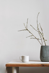 blossom twigs in vase