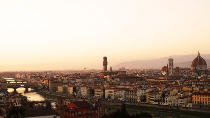 Fototapeta na wymiar Florence sunset panorama skyline