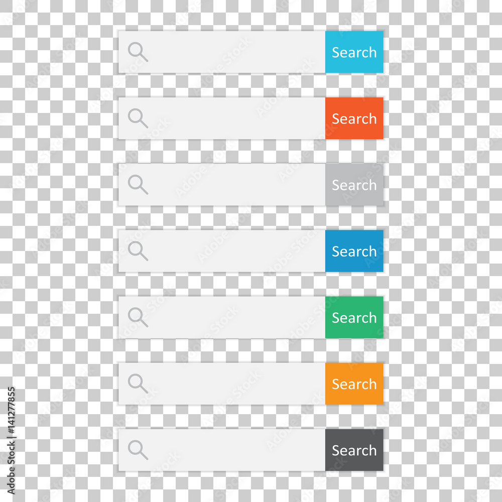 Poster search bar field. set vector interface elements with search button. flat vector illustration on isol