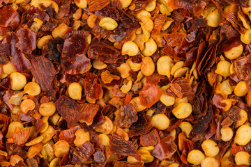 Pile of a crushed red pepper