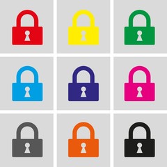 lock icon stock vector illustration flat design