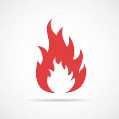 Fire flat icon. Vector illustration.