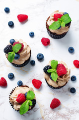 chocolate cupcakes with chocolate cream cheese frosting