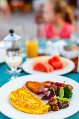Breakfast with omelet
