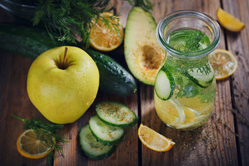 Background with assorted green vegetables