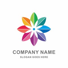 Colorful Leaf Flower Cosmetic Aromatherapy Fashion Beauty Skincare Business Company Stock Vector Logo Design Template 