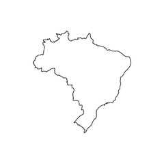 Federative Republic of Brazil map silhouette
