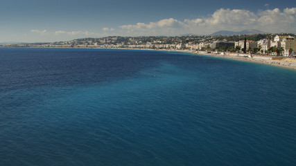 Coasline in Nice town, France panorama,summer day