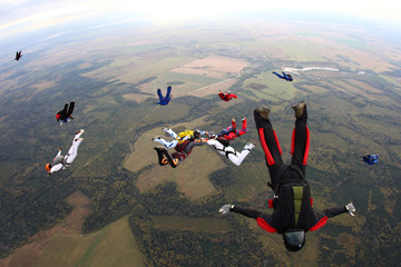 Skydivers are in the sky. © Sky Antonio