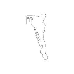 Gibraltar map silhouette