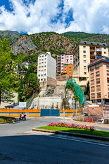 Naklejka premium Street scene in downtown of the capitol of Andorra