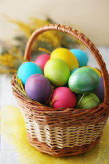 Fototapeta na wymiar Basket with eggs