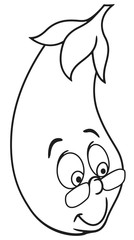 Fresh eggplant cartoon