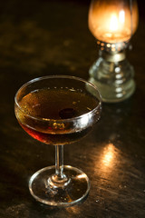 manhattan classic whisky cocktail drink in bar