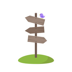 Wooden guidepost showing different directions