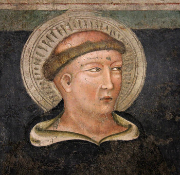 santo domenicano; affresco del XIV secolo, Mantova