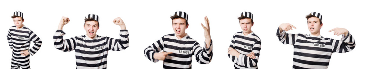 Funny prison inmate in concept